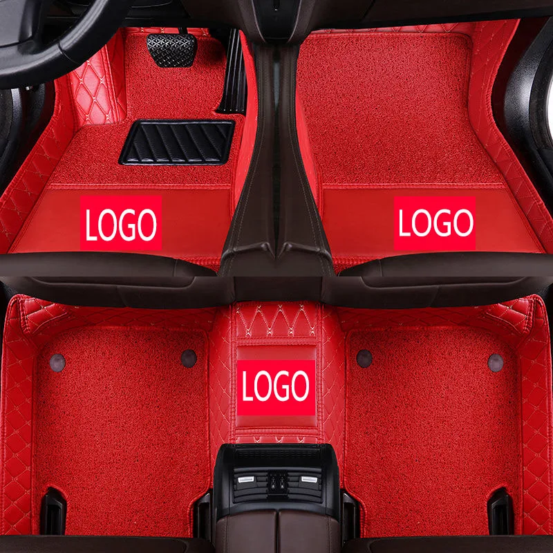 

Custom car logo car floor mats for Mitsubishi Pajero V73 V93 V97 Sport ASX Lancer Waterproof leather Anti-slip carpet