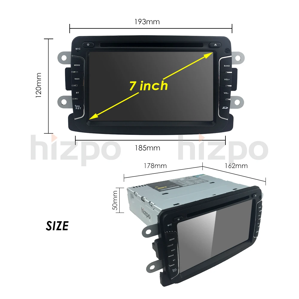 Perfect 7" Android 9.0 Car DVD Player For DUSTER Logan Symbol DOKKER Ladgy Captur Radio Stereo GPS Navi Quad-Core OBD2 BT WiFi 2GB DAB 5