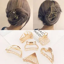 Мод Девушки, зажимы для волос Краб из метала золотого цвета зажим для волос коготь геометрический заколки для волос шпильки для волос аксессуары-заколки для волос, заколки для волос для женщин