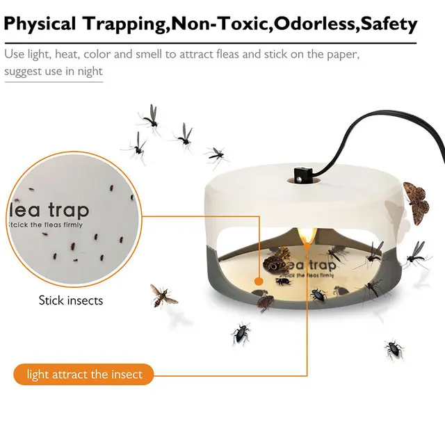 5Db Eldobható Bolhacsorda Matrica Ragadós Kupola Bolha Csapdák Rovarok Gyilkos Kártevőirtó Újratöltés Bolhagák Tárcsák Otthoni/Táborhelyre - Image 3