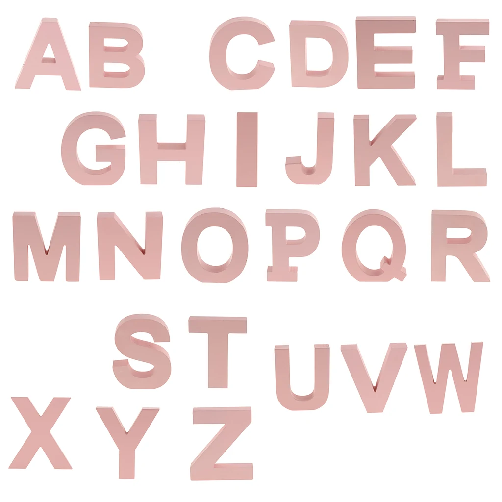 Wooden 26 Alphabet Letters Kids Room Nursery Room Door Plaque Sign Spells, DIY for Weddings, Birthdays, Baby Shower Parties