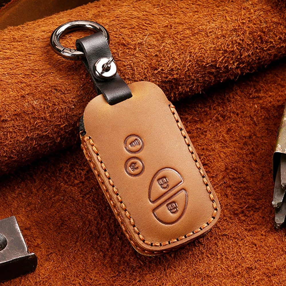 Genuine Leather Key Fob Case Cover For Lexus IS250 ES240 ES350 RX270 RX350 RX300 4 Buttons Remote Keyless Holder Car Accessories