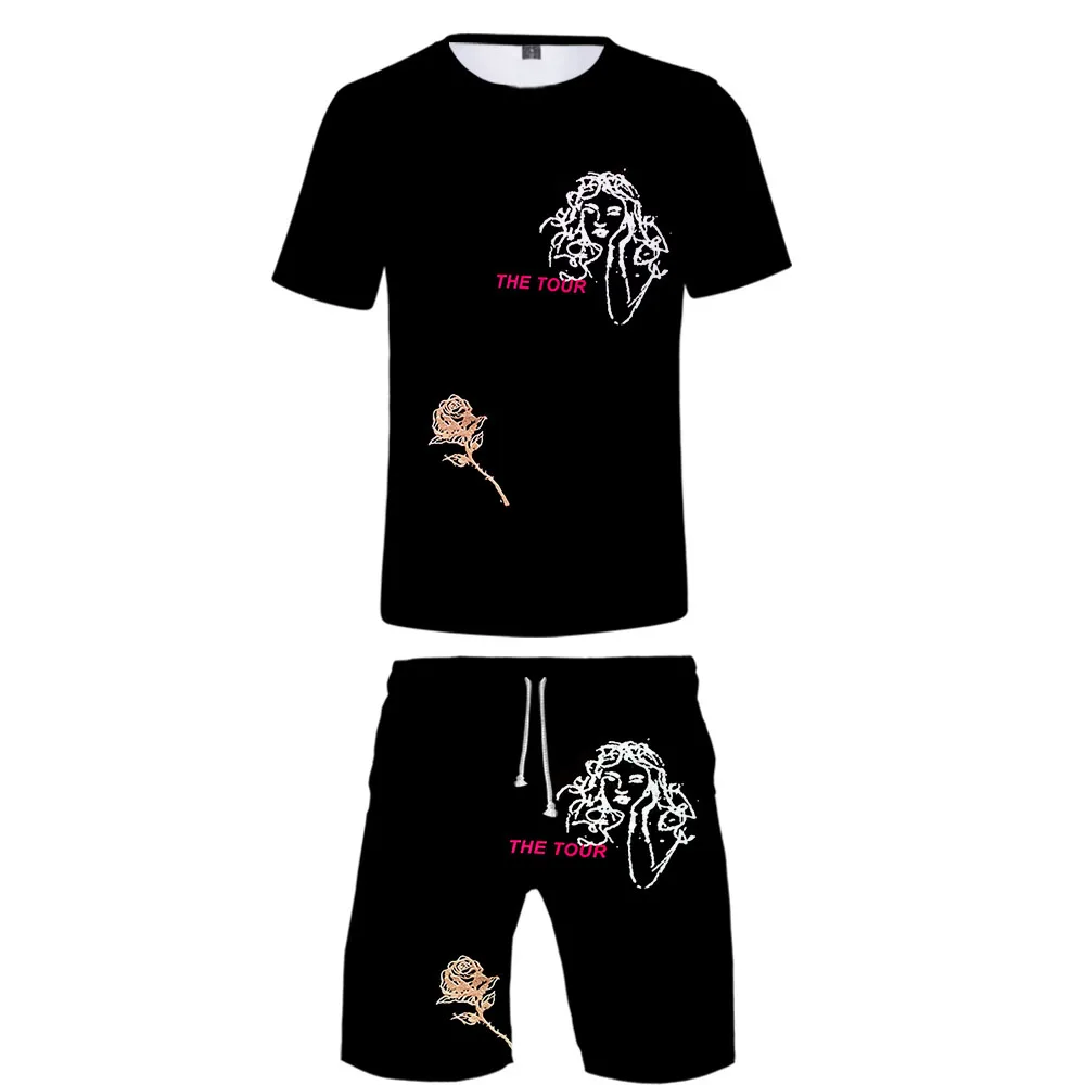 Шон Мендес комплекты из двух предметов для мужчин Harajuku короткий рукав Футболка укороченный топ + шорты для женщин спортивные костюмы Топы