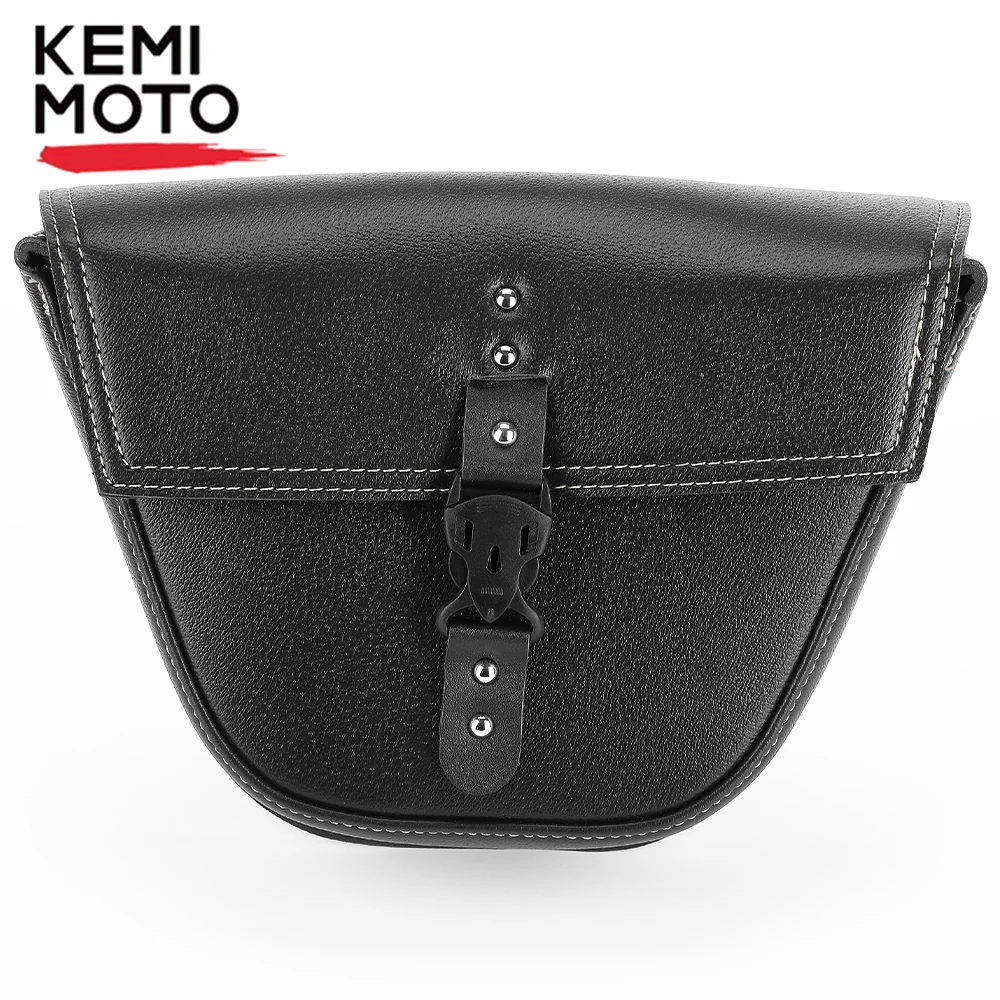 

Motorcycle Bag Black PU Leather Saddlebag Tool Bag Motorcycle Luggage Side Saddle Bag Universal For Sportster XL883 For Honda