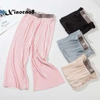 

Kids Pants Girls Summer Clothes Wide Leg Pants for 8 1 0 12 Years Girls Solid Thin Elestic Waist Trouders Toddler Big Leggings