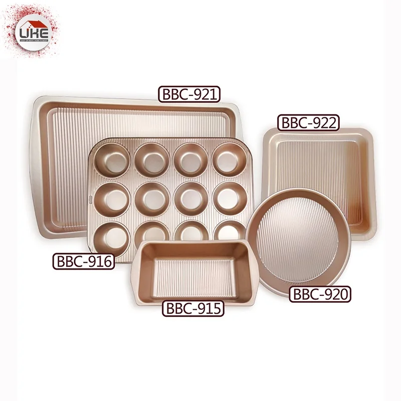 

UKE 5 pcs Non Stick Coating Mini Loaf Pan Set Bakeware Set Cake Decorating Tools and Molds