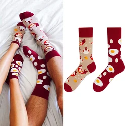 Men Socks 2022 New Spring And Autumn Male Asymmetric AB Socks Rooster Cartoon Creativity Cotton Teenager Boy Hot Sale W15