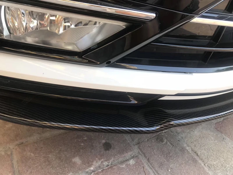 Передний бампер спойлер защитная пластина для Volkswagen Rline углеродная поверхность Декоративная полоса подбородок Лопата