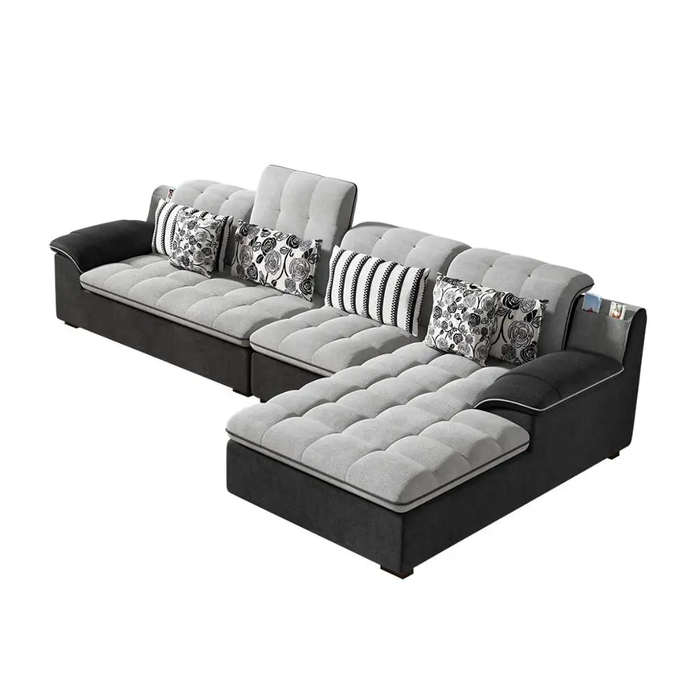 Высококачественная мебель для гостиной, диван для гостиной, тканевый диван на заказ - Цвет: Темно-серый