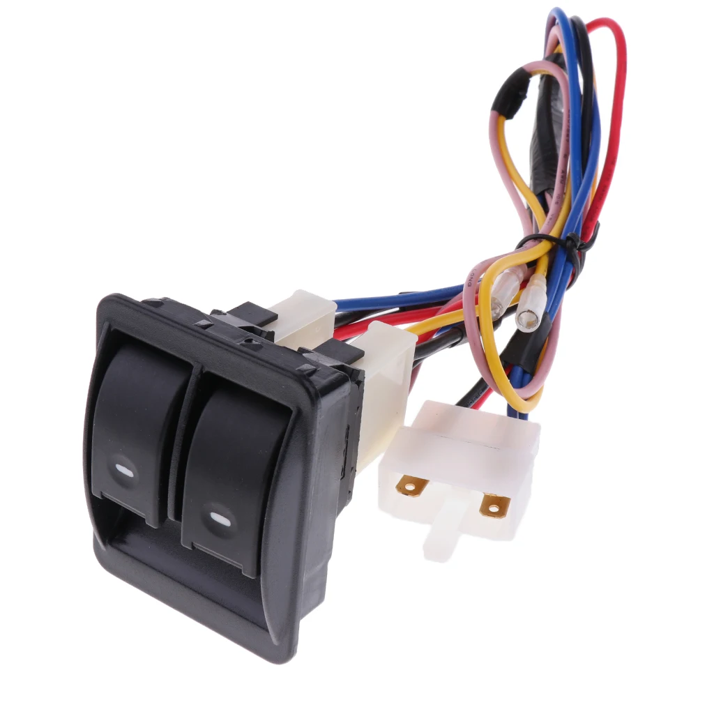 12V Universal Power Window Switch Kits W/ Wiring Harness Switch Holder Well Made 