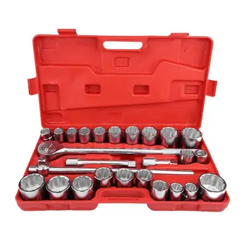 

27Pcs 3/4" Standard Metric Drive Impact Socket Wrench Ratchet Spanner Set Car Truck Universal Combination Repair Drive Tools Kit