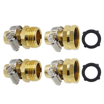 

2 Set Garden Hose Repair Connector with Clamps, Fit for 3/4 Inch or 5/8 Inch Garden Hose Fitting