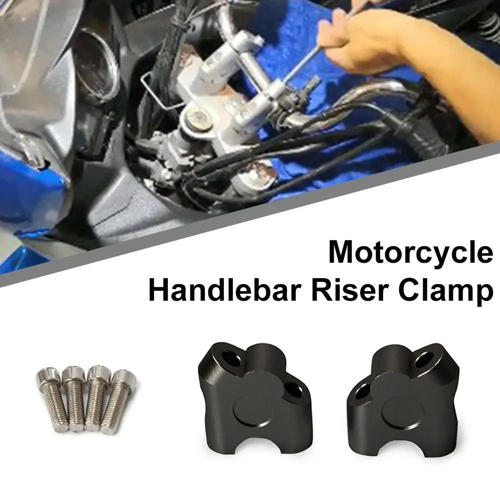Motorcycle Handlebar Riser Clamp 22MM Universal Motorcycle Clamp Bar Risers CNC Aluminium