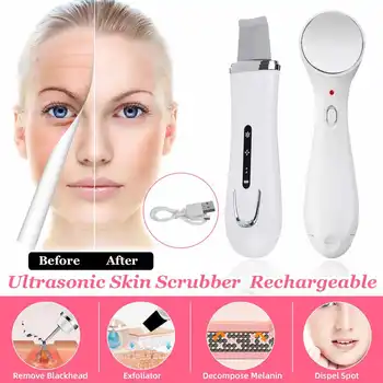 

Professional Ultrasonic Facial Skin Scrubber Ion Deep Face Cleaning Peeling Rechargeable Skin Care Device Beauty Instrument
