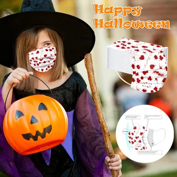 

50pc Disposable Masque Halloween Cosplay Children Mascarillas Three-layer Cartoon Printing Eye Patch Mondmasker Mondkapjes