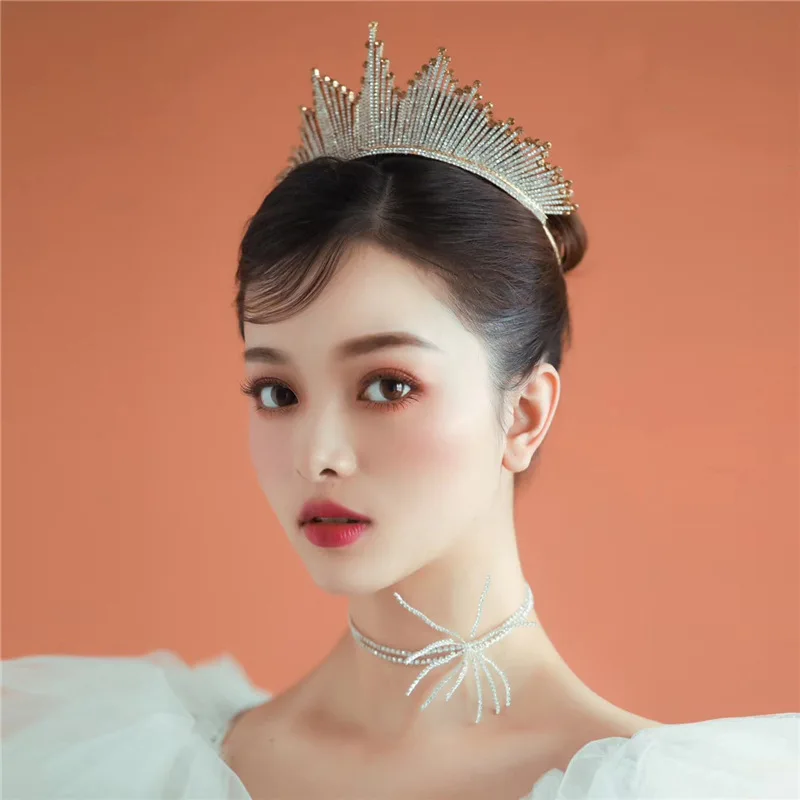 

Day Korean Style Glorious Bride Princess Crown Women's Crown Headdress Luxury Party Birthday Wedding Marriage Formal Dress Hair
