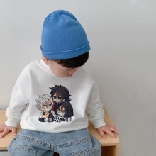 

Young Children's Baby Animation Clothing 2021 Wimter New Printed Cartoon Clothes Sweatshirt Little Boys And Girls Demon Slayer