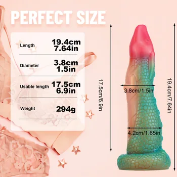 19.4cm Dildo Monster Xxl Green Dragon Scales Dildosex Toy for Men Women Dildo Anal Huge Soft Silicone Anal Dildo Female Sex Toy 6