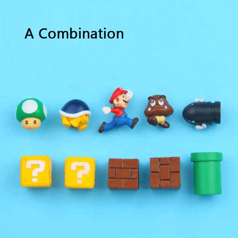 A 10 шт./компл. 3D Super Mario Bros магниты на холодильник магнит стикер сообщений девочка мальчик игрушка на день рождения Рождественский подарок - Цвет: A