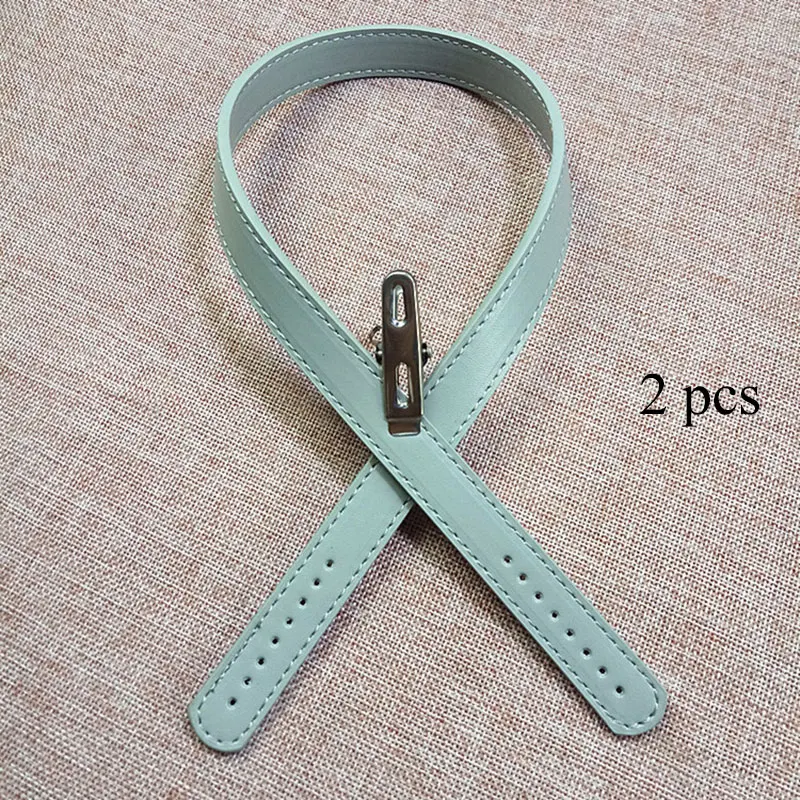 2Pcs/Pair 62cm PU Leather Bag Strap Handle Bag Belt Women Handbag Handle Solid Color DIY Replacement Shoulder Bag Accessories - Цвет: Светло-серый