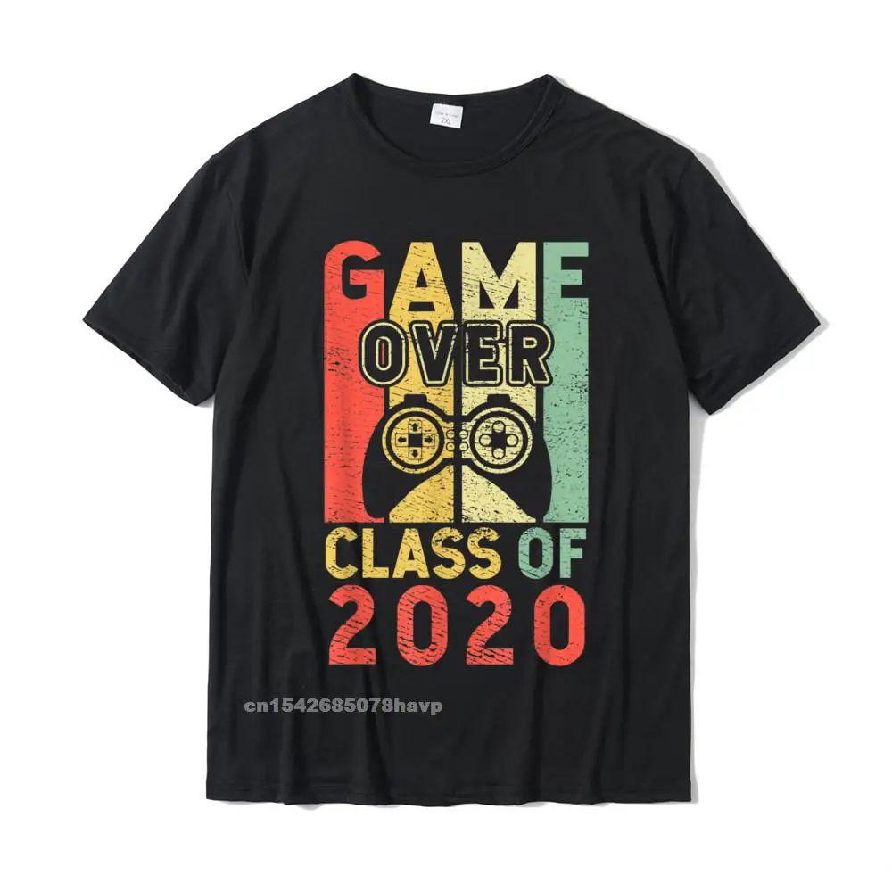 

Game Over Class Of 2020 Video Games Graduation T-Shirt Casual Tshirts T Shirt For Men Retro Cotton Hip Hop T Shirts