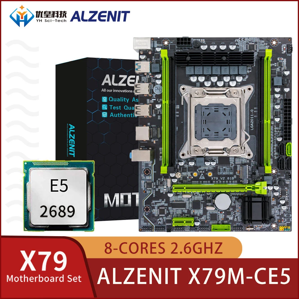 Набор материнской платы ALZENIT X79 модель X79M-CE5 M.2 MATX с LGA2011 Combos Xeon E5 2689 8-ядерный
