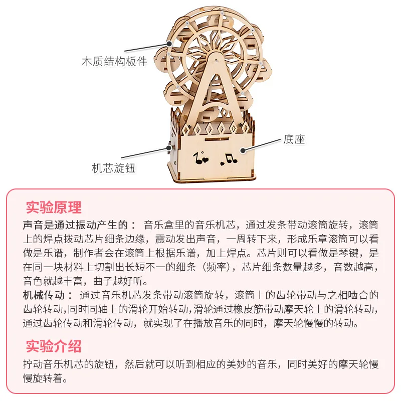 

Young STUDENT'S Physics Gizmos Fun Science Experiment Ferris Wheel Music Box DIY Science And Technology Small Production