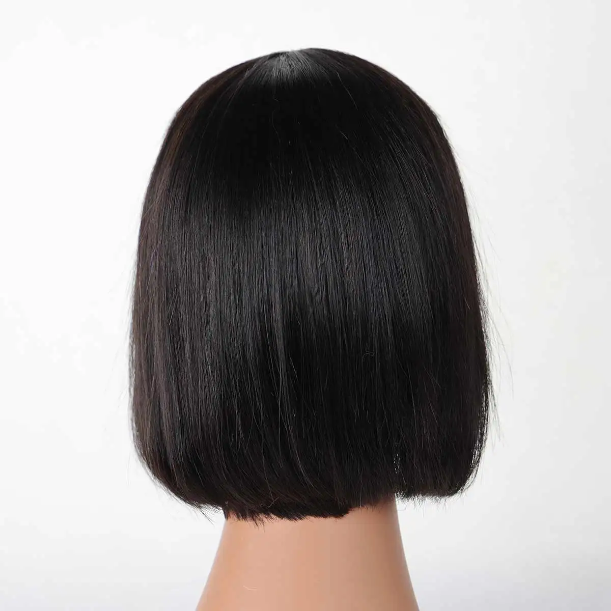Human Hair Bobo Wig Brazilian Remy Straight T part Lace Bob Human Hair Wig Pre Pluck With Baby