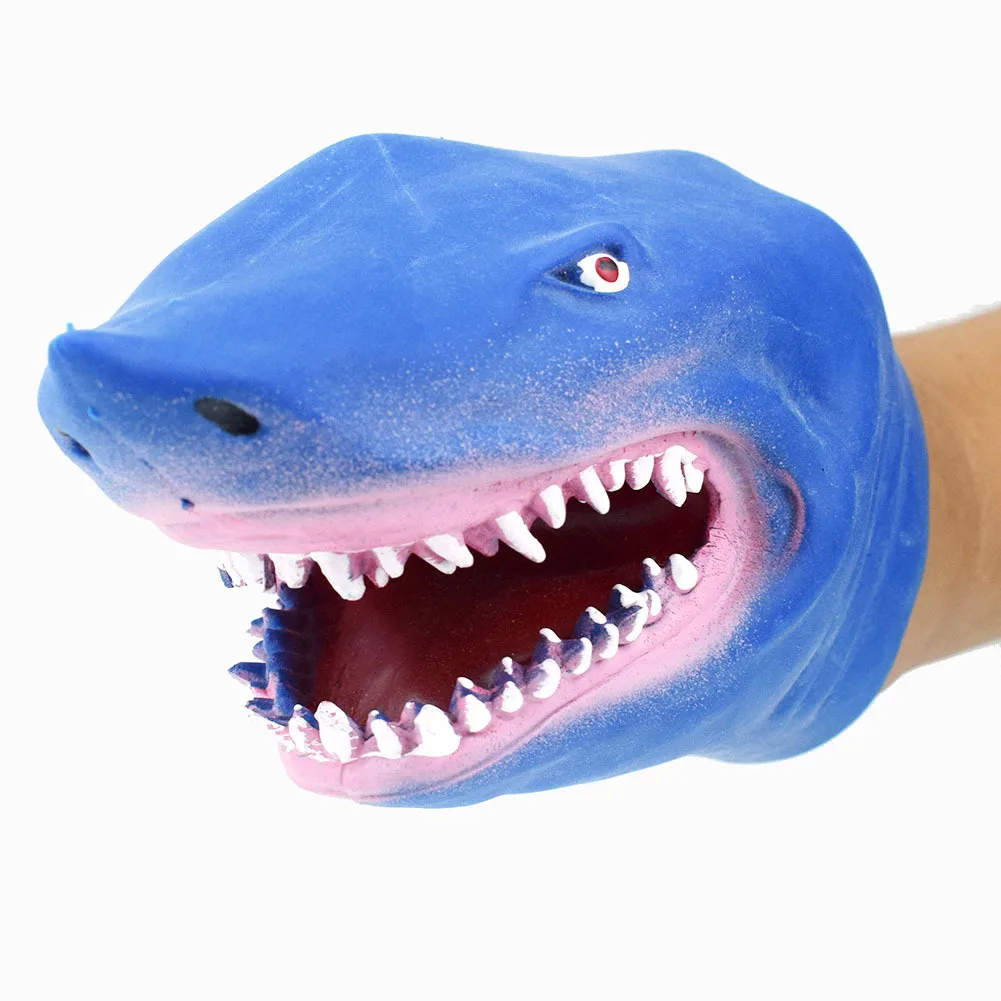 Hot Shark Hand Puppet TPR Animal Head Gloves Figure Simulation Animals Kids Toy Model Scaring Gag