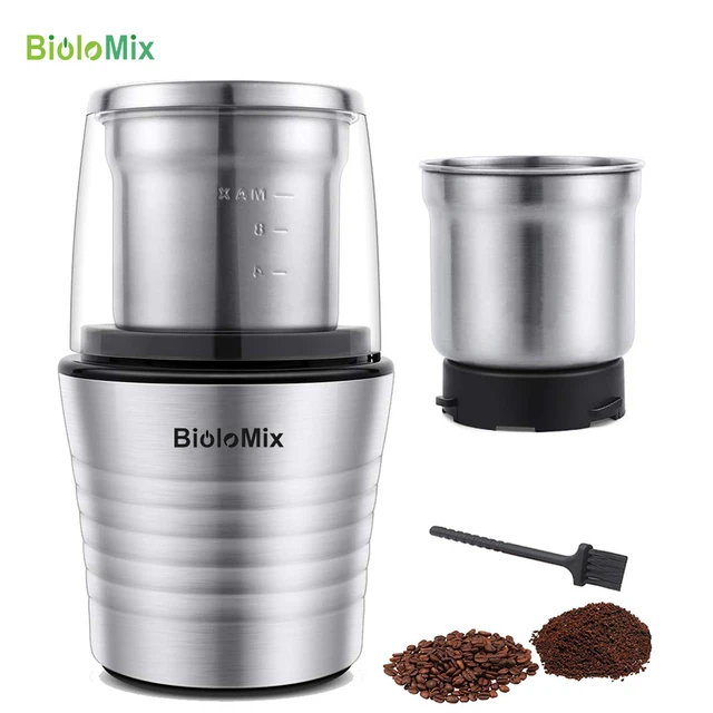 $US $24.84 2-in-1 Wet and Dry Double Cups 300W Electric Spices and Coffee Bean Grinder Stainless Steel Body an