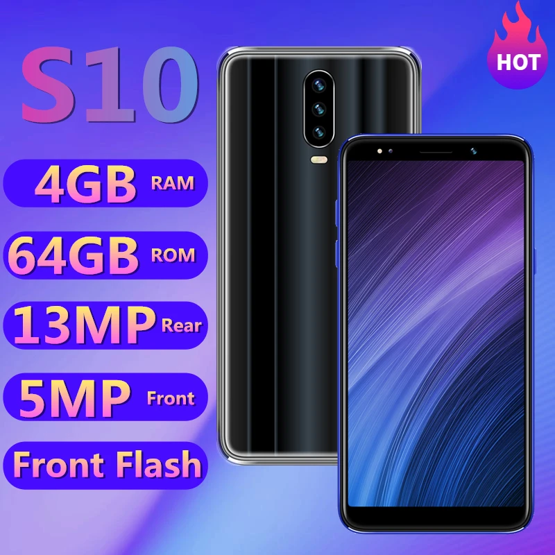 Original S10 Mobile Phones 4GB RAM 64GB ROM 5.5Inch Cellphones 13MP Smartphones Android celulares Face unlocked Phones