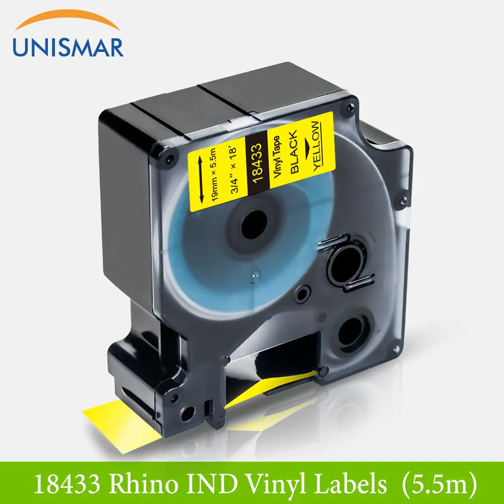 19 мм 18433 черно-желтая виниловая лента для промышленных Этикеток DYMO Rhino IND