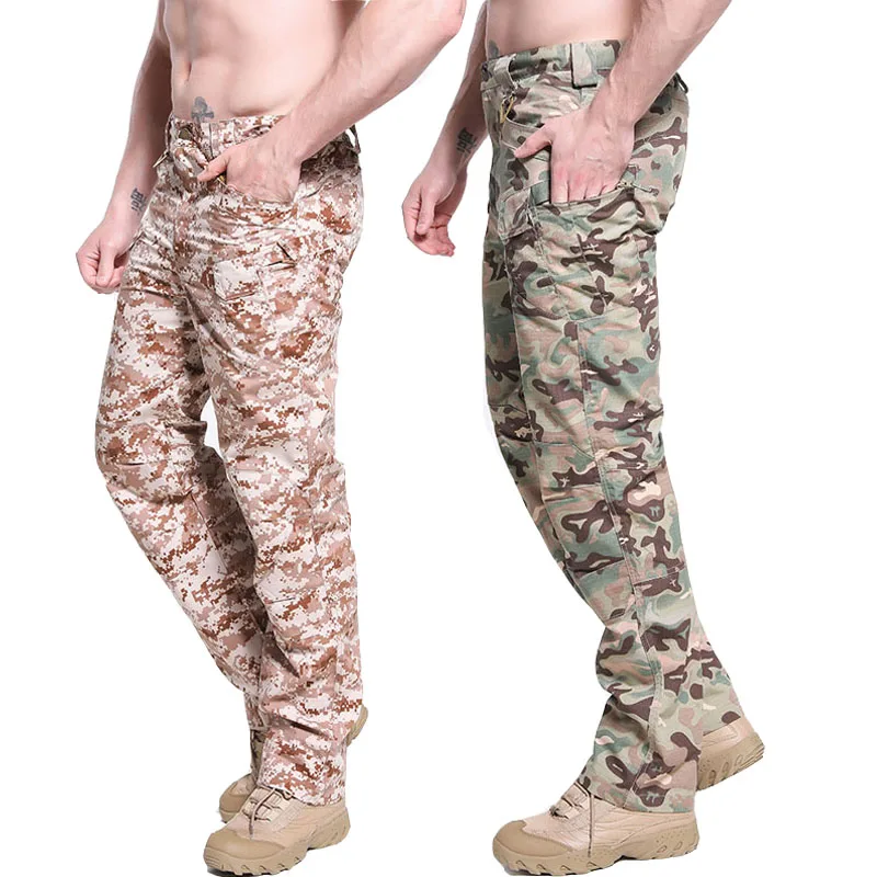 Мужские прямые камуфляжные брюки большого размера, Комбинезоны для велоспорта, охоты, альпинизма, походов, тренировок, военные тактические штаны