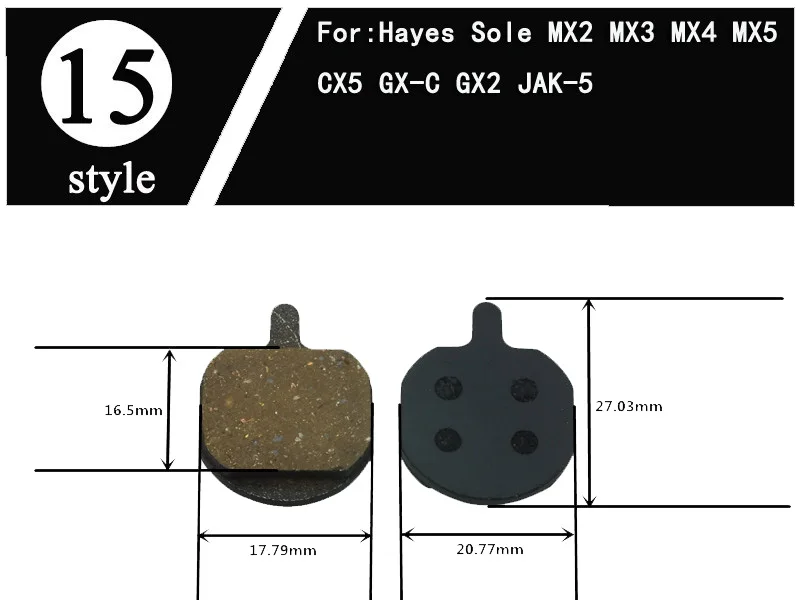4 пары MTB велосипедные дисковые Тормозные колодки для SHIMANO M985 355 415 AVID E1 XX RO MAGURA HAYES MX4 TEKTRO FORMULA ZOOM organic - Цвет: Style 15