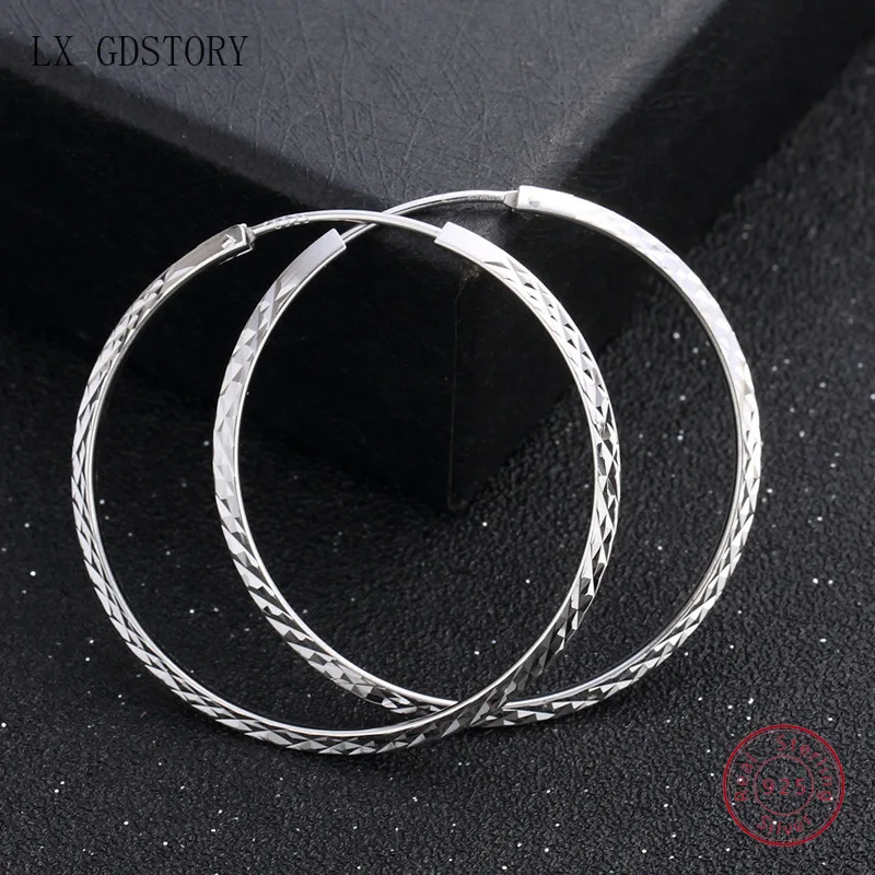 

Simple Hoop Earrings Rings Silver 925 Jewelry Earrings Circle Earnings Geometric Ear Rings Fine Jewelry for Women Big Earrings