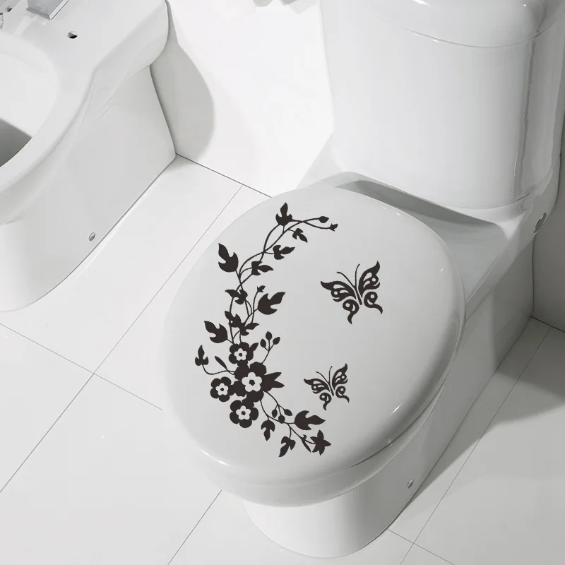 Carved Hot Butterfly Pansy Toilet Sticker | Дом и сад