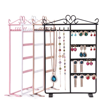 

New Metal Earring Stand Ear Stud Rack Necklace Jewelry Stand Holder Jewelry Display Rack Jewelry Pendant Storage Organizer Shelf