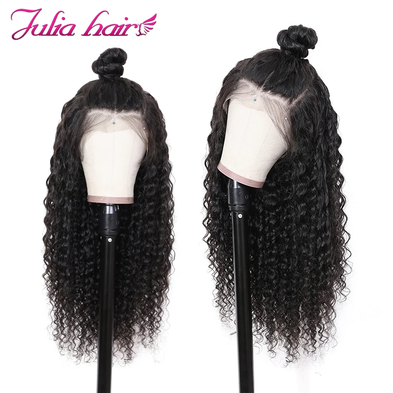 Ali Julia волосы 13 × 4 13 × 6 кружевные передние человеческие волосы парики бразильские глубокие волны волосы remy парик 130% 150% плотность на выбор