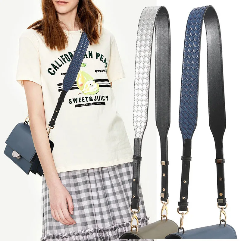 

Brand Fashion Weave Pattern Adjustable Bag Wide Strap New Women’s High Quality Leather Shoulder crossbody Strap Bag Accessories