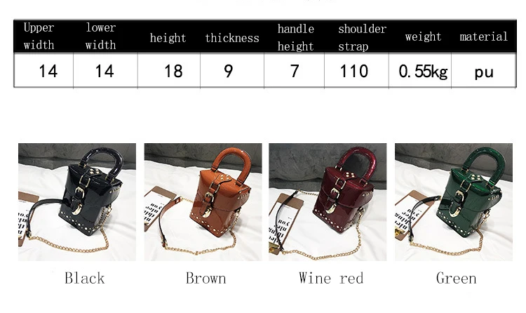WOBAG New High Quality Women Patent Leather Cube Box Handbag Female Mini Diamond Simple Chain Shoulder Messenger Bag