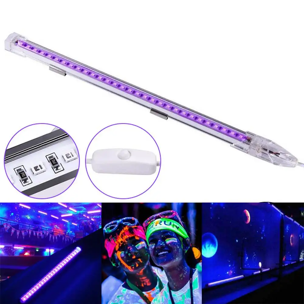 DC5V USB 9 Вт 2835SMD 395-495NM УФ подсветка Linkable 30 светодиодный светильник с жесткой полоской с переключателем для вечерние DJ