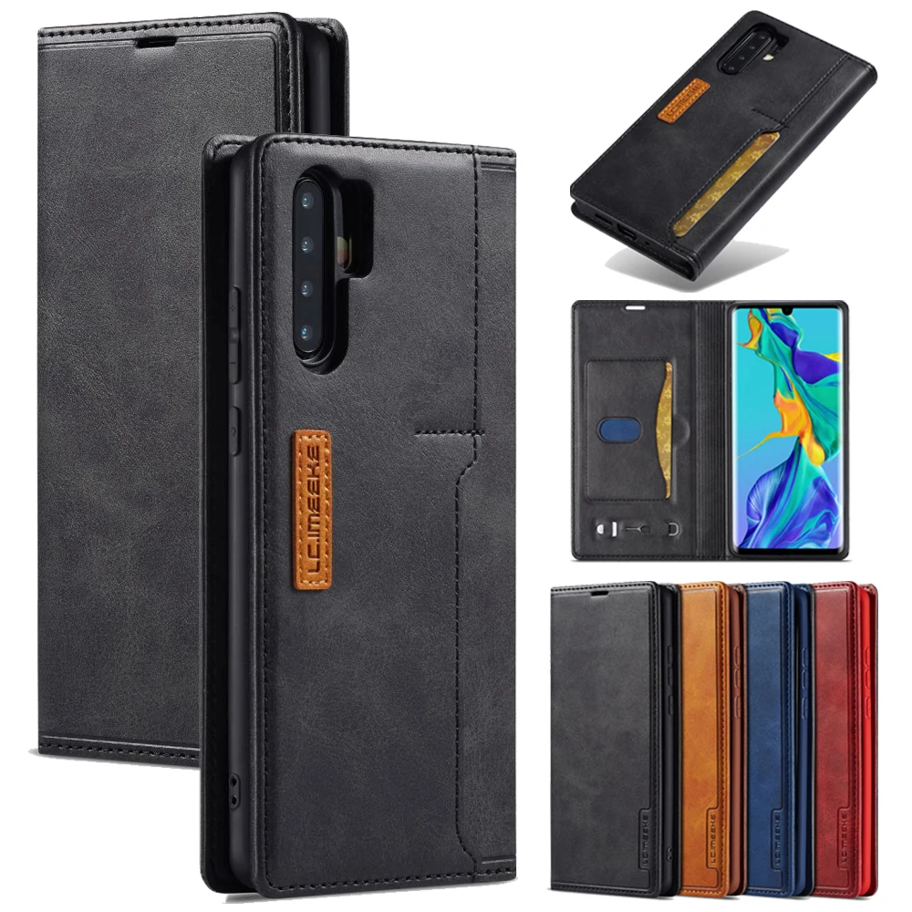 LCHULLE винтажный кожаный чехол-бумажник для Huawei P30 Pro P20 Lite роскошный магнитный