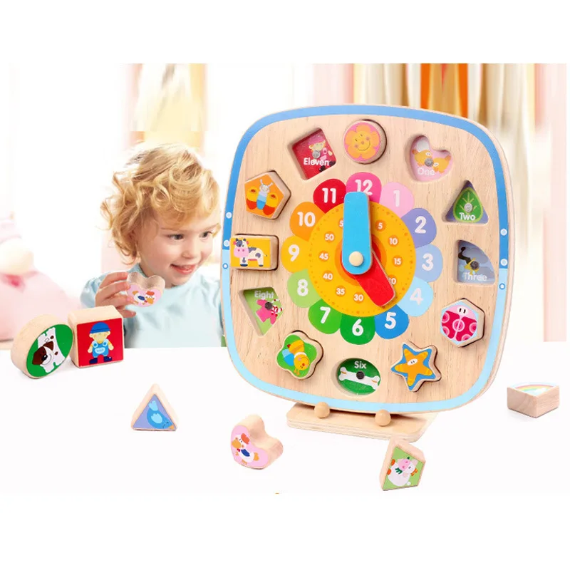 

Boby Wooden Magnet Clock Shape Matching Building Blocks Early Childhood ENLIGHTEN Cognitive Educational CHILDREN'S Toy
