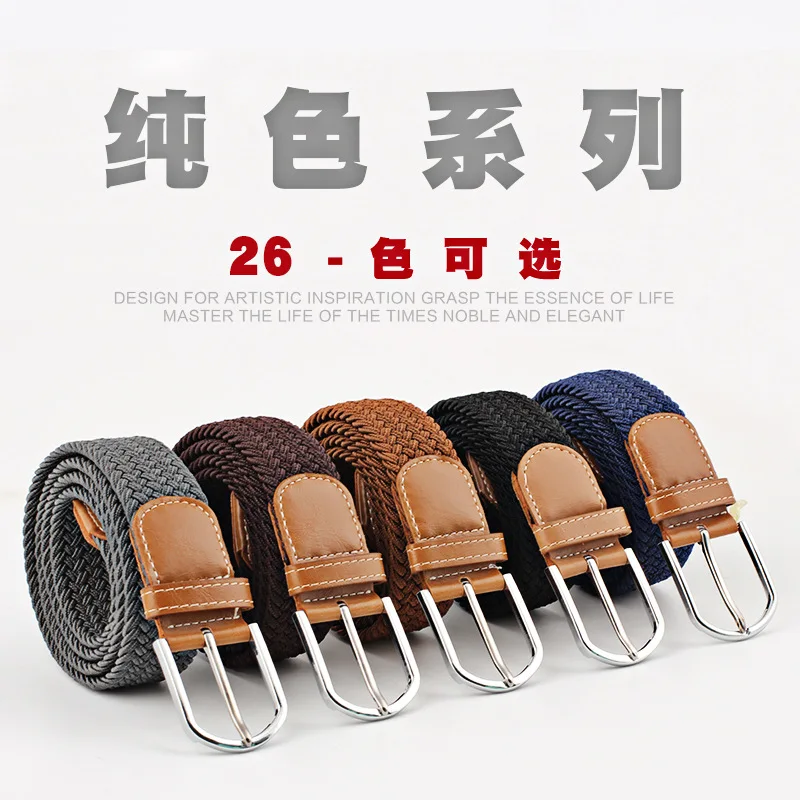New Women Belt Fashion Women's Canvas Men's Durable Elastic Leisure Knitting Needle Buckle | Аксессуары для одежды