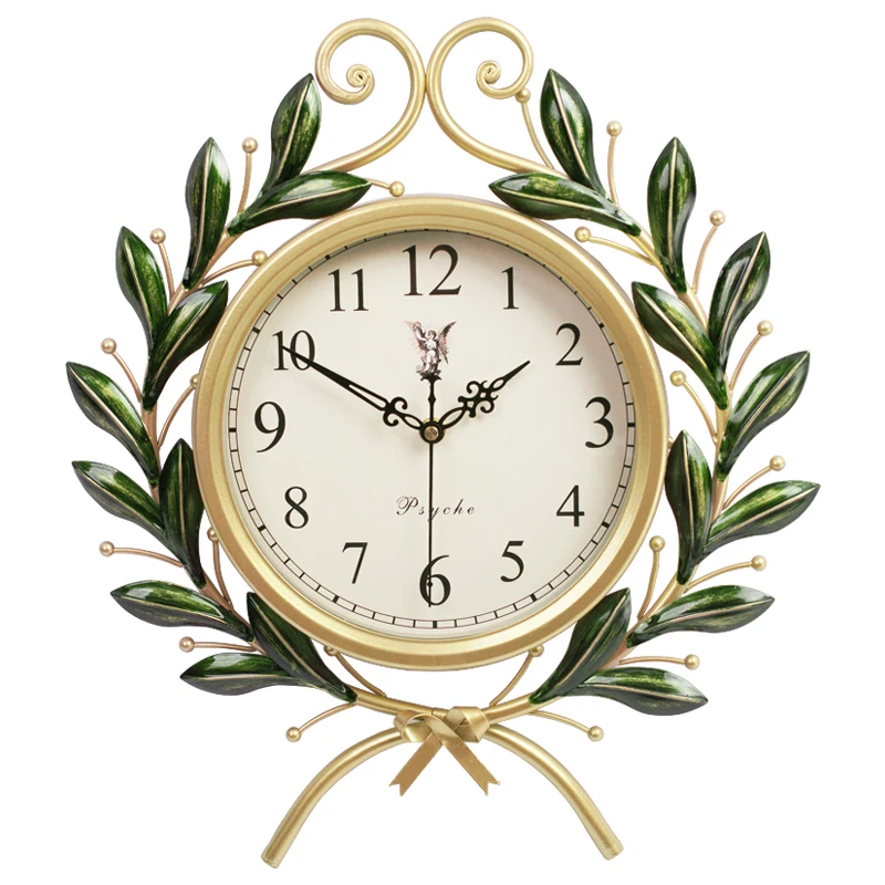 49x55cm Retro Wall Clock Simple Cool Quartz Clock green  