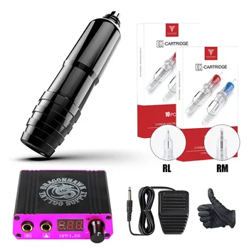 

Dragonhawk NEW Tattoo Kit Motor Pen Machine Gun Power Supply Needles