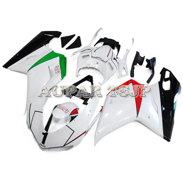 As Picture Shown Белые, красные, зеленые, Обтекатели для поездок на мотоцикле Ducati 848 1098 1198 2007 2008 2009 2010 2011 2012 Кузов Мотоцикл рамы кузова Чехлы для инжектора - Цвет: As Picture Shown