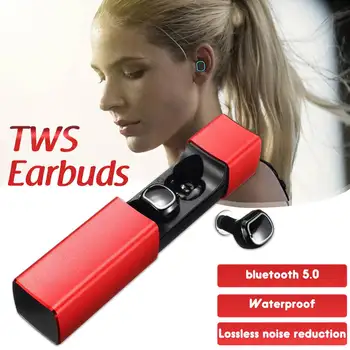 

LED TWS bluetooth 5.0 Earphones Earbuds Wireless 5D Stereo Automatically Pair Intelligent Headphones with 500mAh Charging Case