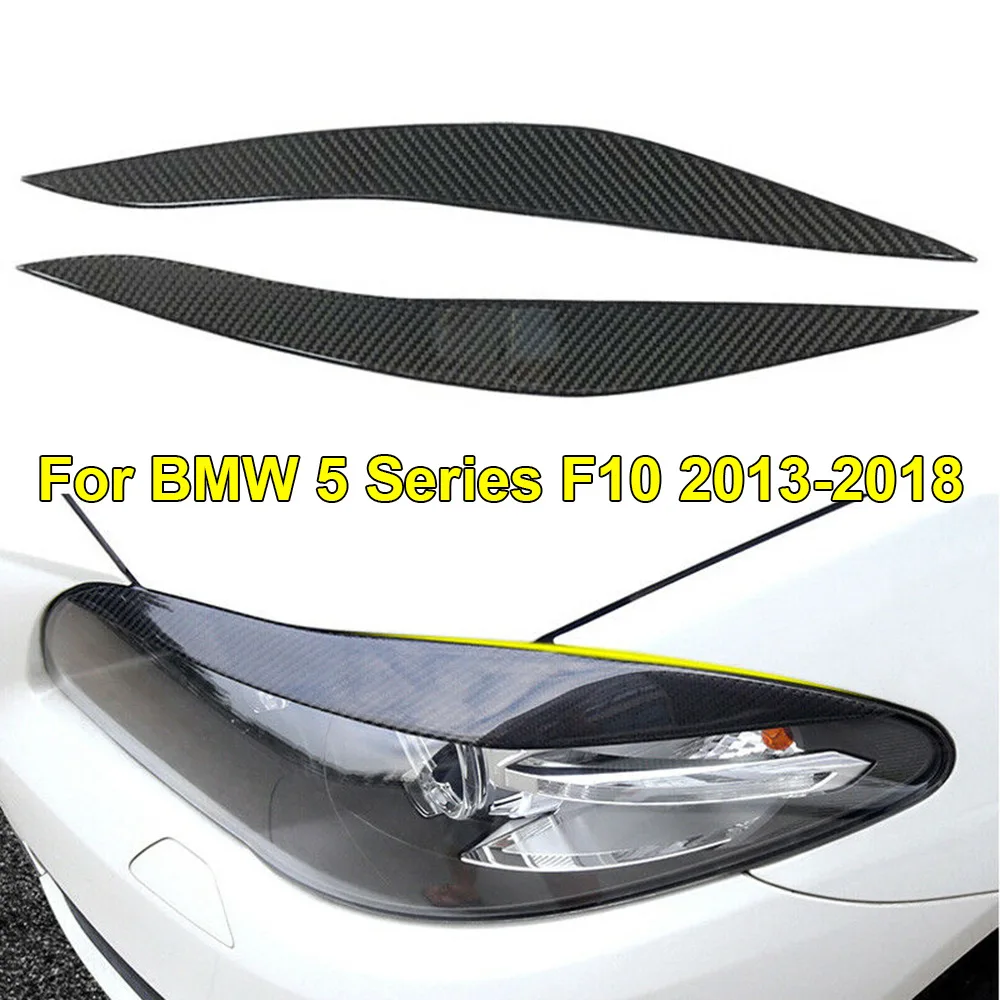 Car Rear Light Cover Trims Carbon Fiber Headlight Eyelids Trim Color : Color1 Headlamp Eyebrow Headlight Accent Cover Decoration Styling Sticker for BMW New 5 Series F10 2010-2013 