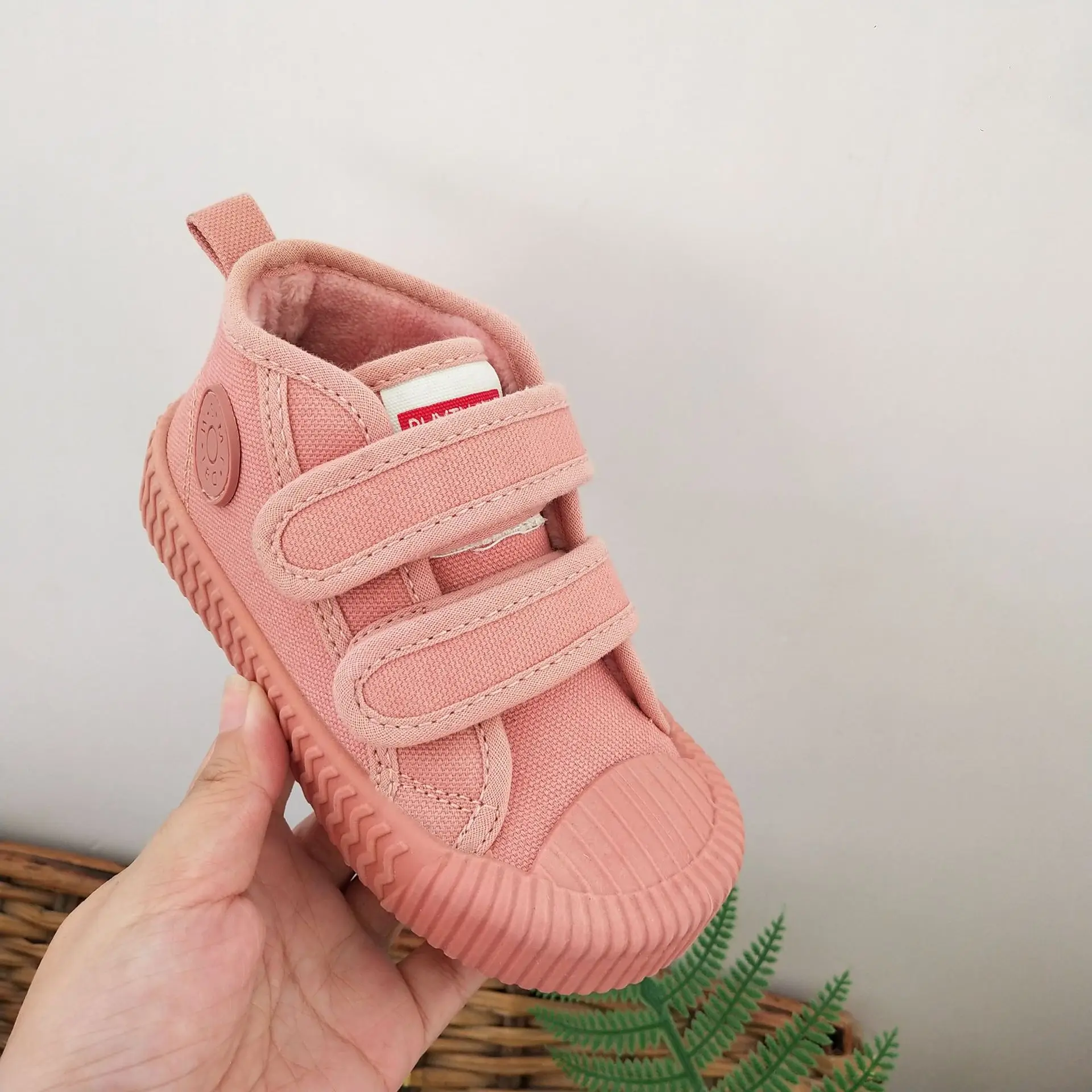 

Winter Hight-top Baby 2019 Children New Style South Korea Men And Women Children plus Velvet Short Boots Cotton-padded Shoes Uni